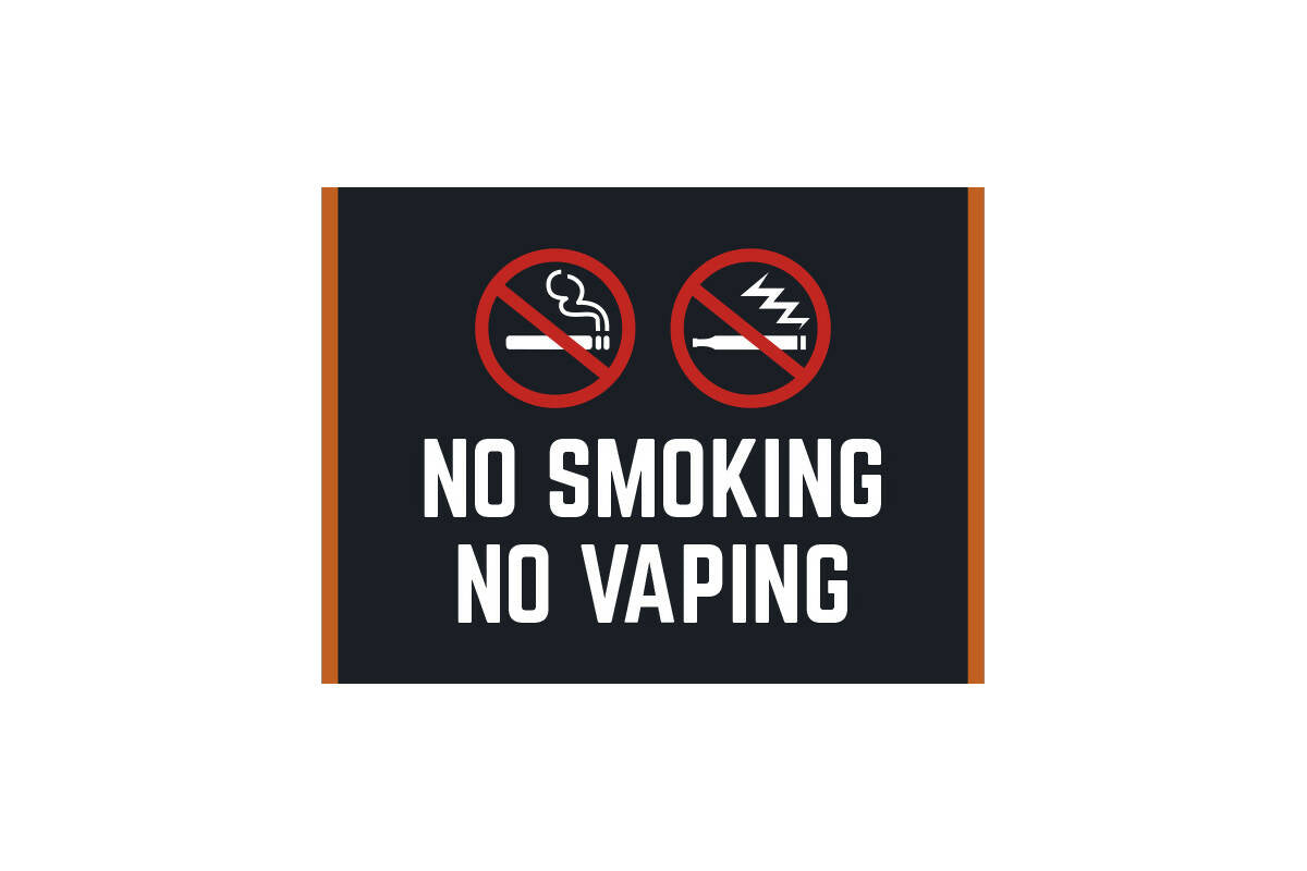 Acrylic No Smoking No Vaping Sign (For Washrooms)