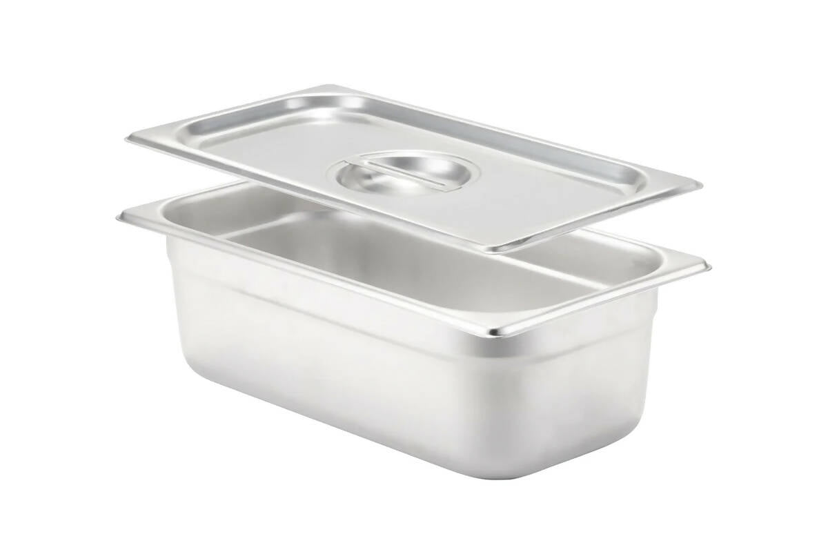 1/3 - 4" DDEEP STEAM TABLE PAN, STAINLESS STEEL