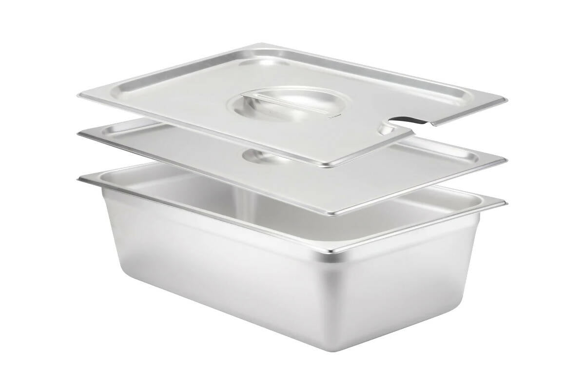 1/1 - 6" DEEP STEAM TABLE PAN, STAINLESS STEEL & COVER