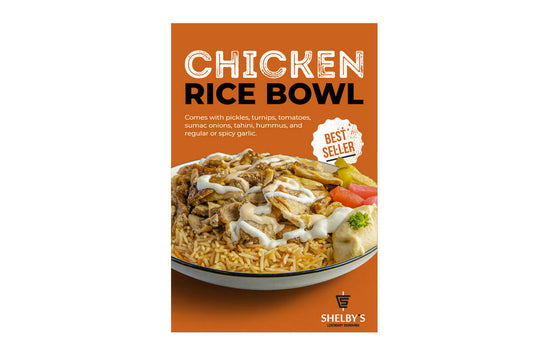 Chicken Rice Bowl Window Poster